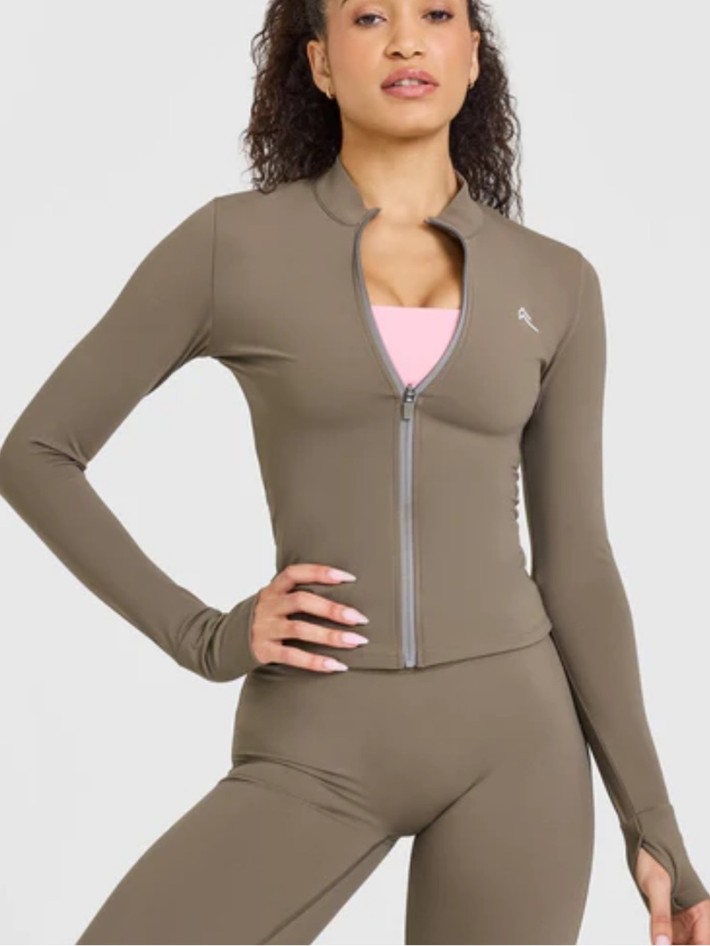 Oner Active Women's Zip-Front Unified Jacket in Moss Brown